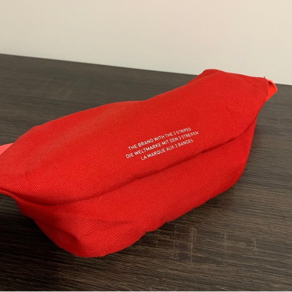 SOLD Adidas Essential Crossbody Bag Scarlet Red Belt Bag Fanny Pack Unisex - Picture 9 of 15